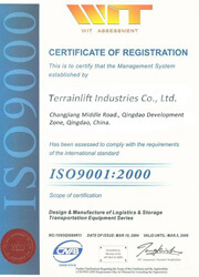 Terrainlift ISO9001-2000 Сертификат